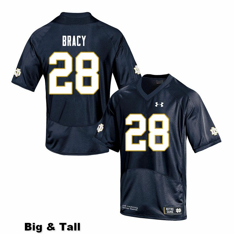 Men's NCAA Notre Dame Fighting Irish #28 TaRiq Bracy Stitched College Under Armour Authentic Navy Big & Tall Football Jersey CV10G48LZ